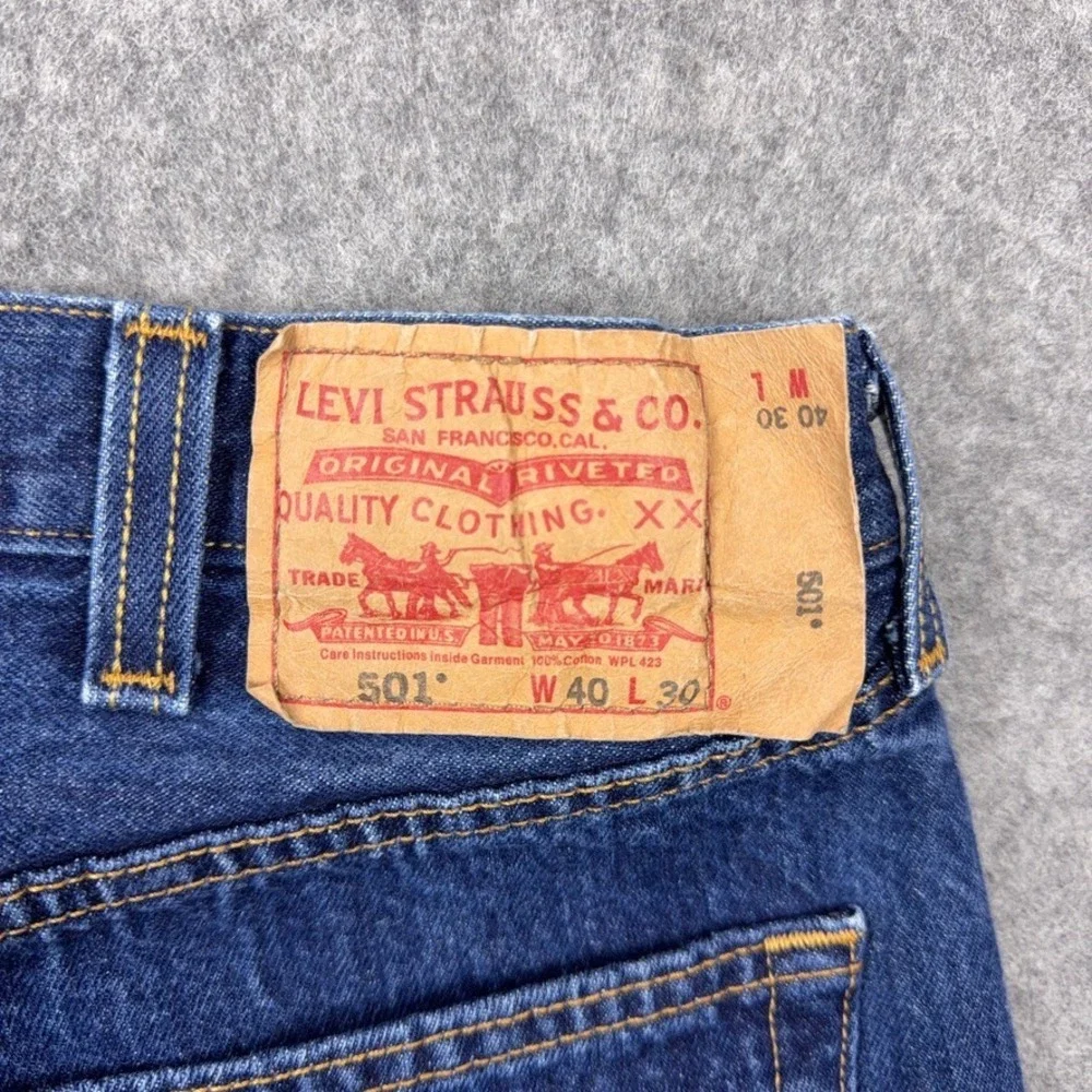VTG Levi's Jeans Men 40x30 Blue 501 Original Straight Leg Button Fly Denim Pants